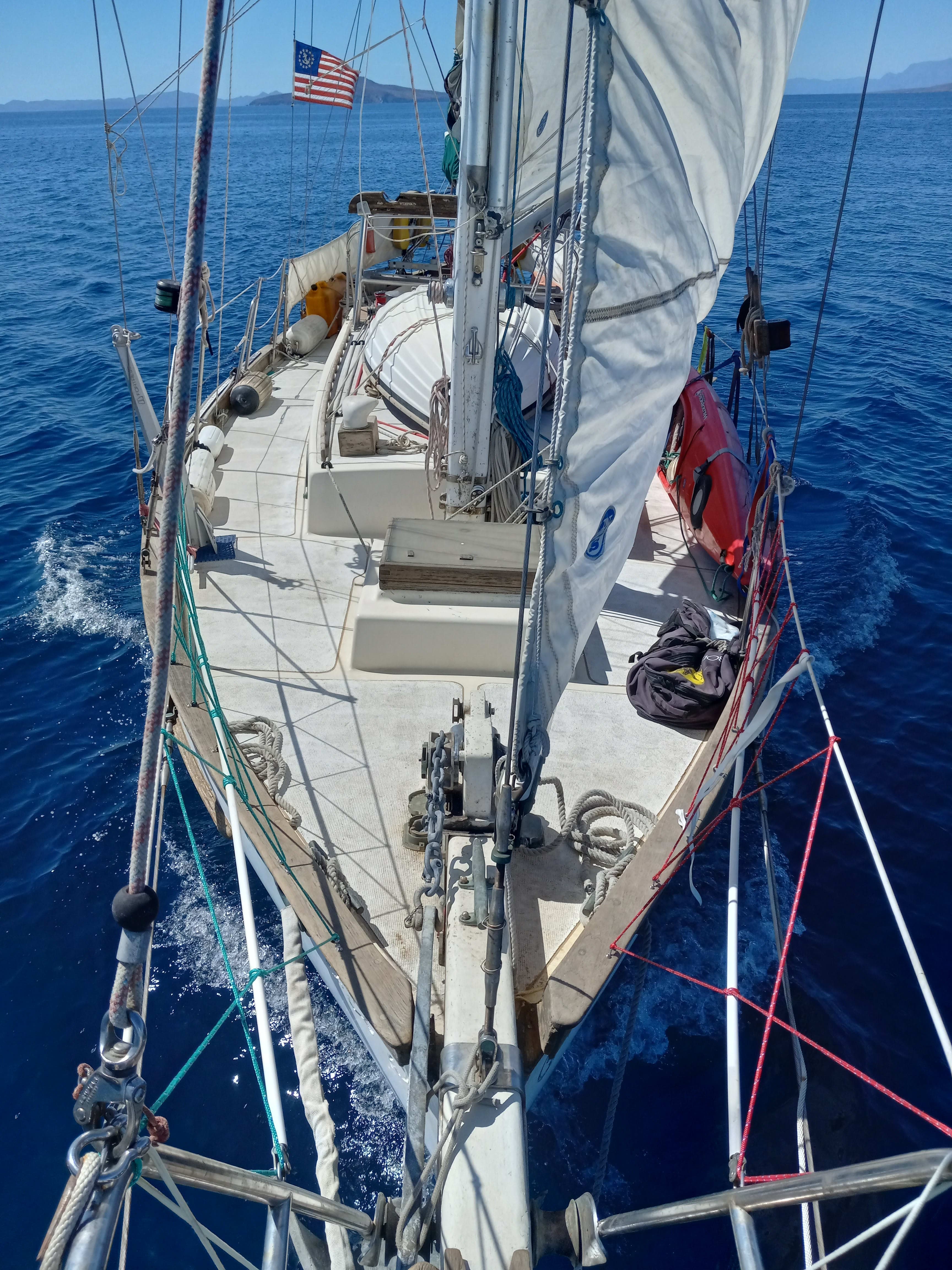 1981 Ingrid 38 Long Keel Ketch William Atkin designed ocean capable long keel double ender live aboard 38 on deck 45 LOA