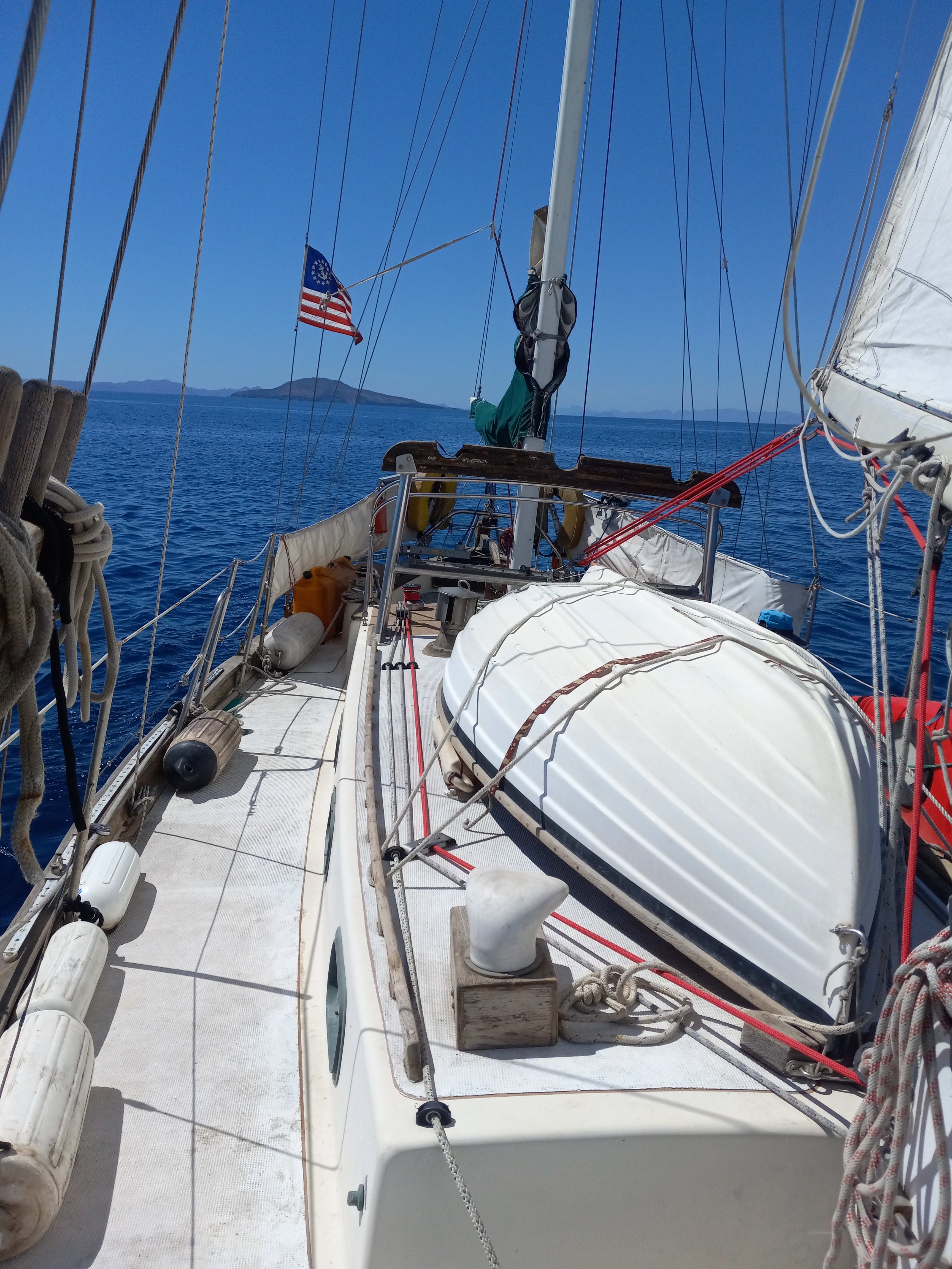 1981 Ingrid 38 Long Keel Ketch William Atkin designed ocean capable long keel double ender live aboard 38 on deck 45 LOA thumbnail 2